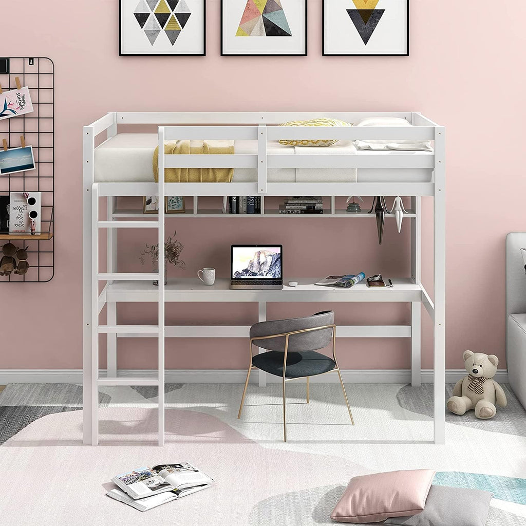 Twin Over Twin Bunk Bed with Slide and Ladder Grey M721