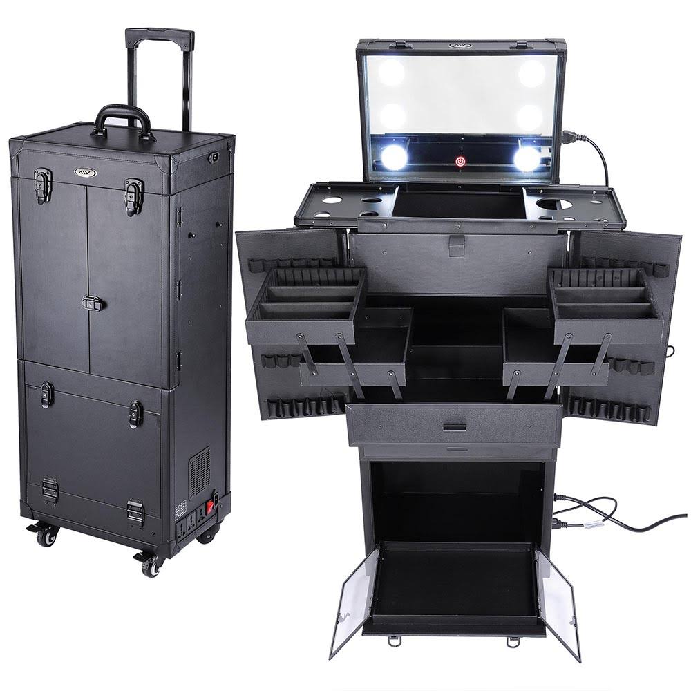 Black Rolling Makeup Case Lockable T18419