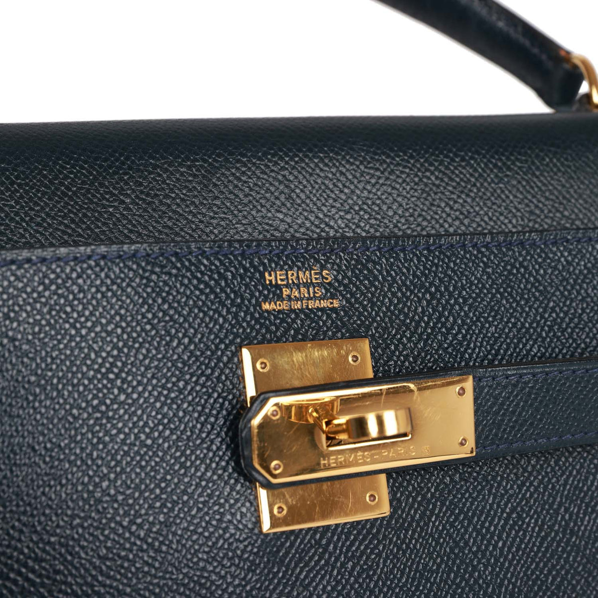 Vintage 32 Bleu Marine Leather Handbag Z264