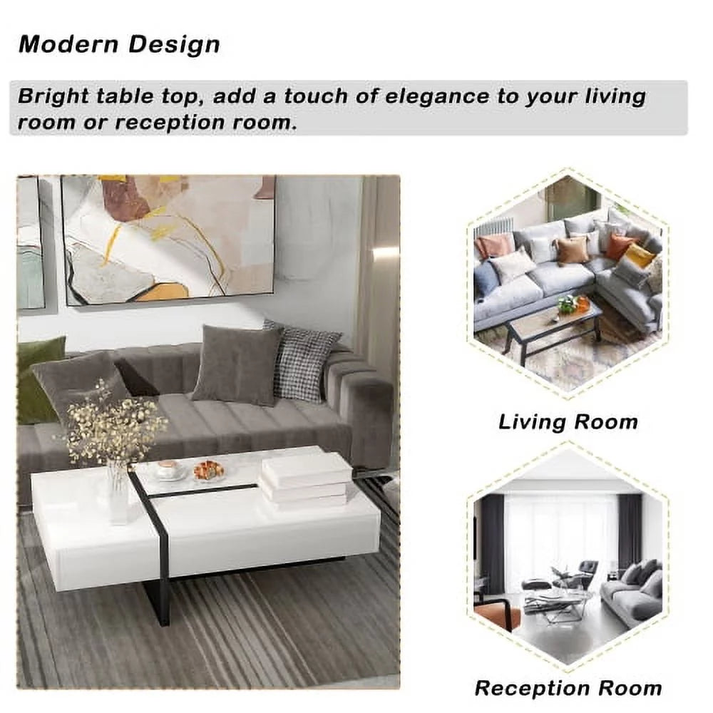 Contemporary High Gloss Cocktail Table Y93695