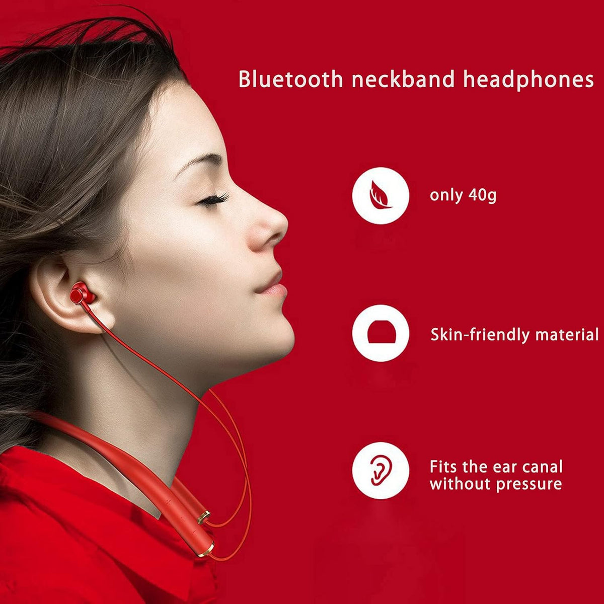 Bluetooth Wireless Earbuds Neckband with Mic Noise Cancelling S9636