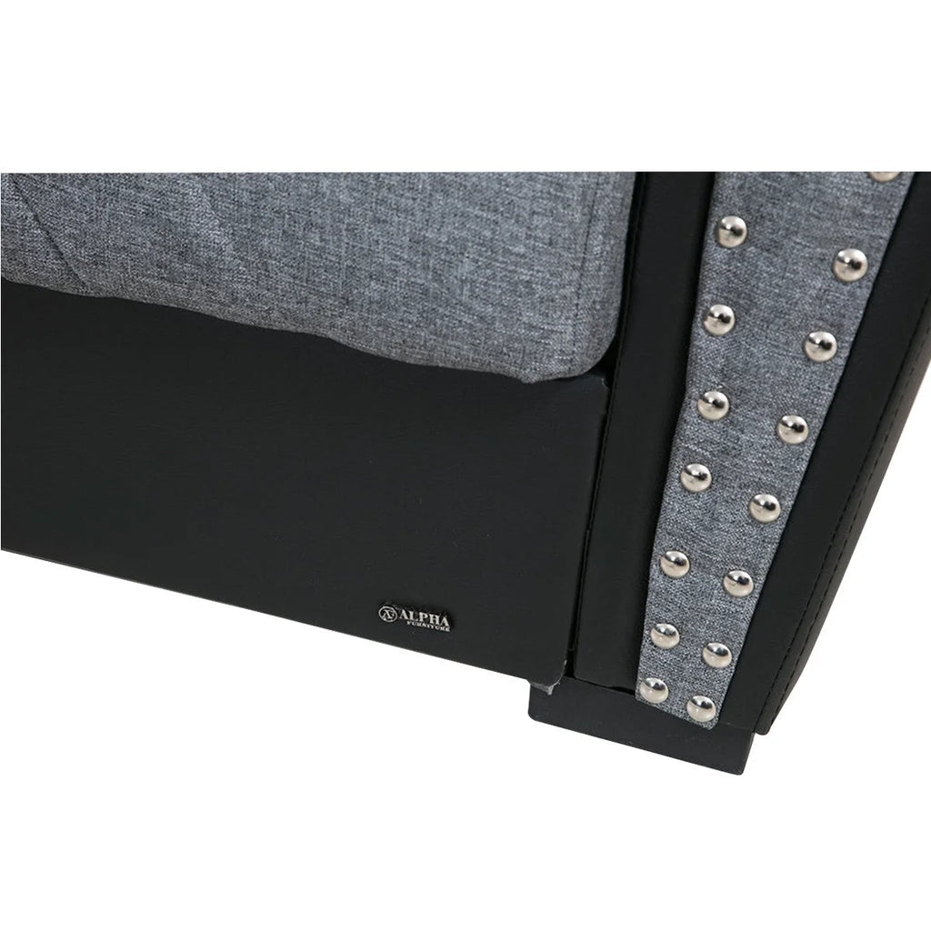 Gray Fabric Loveseat J90110