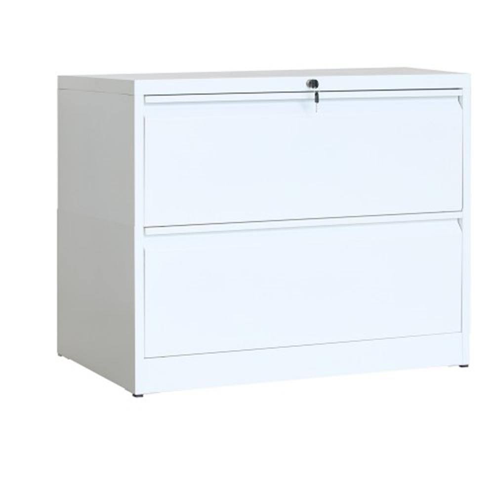 White 2-Drawer Lateral File Cabinet with Lock and Key R780572