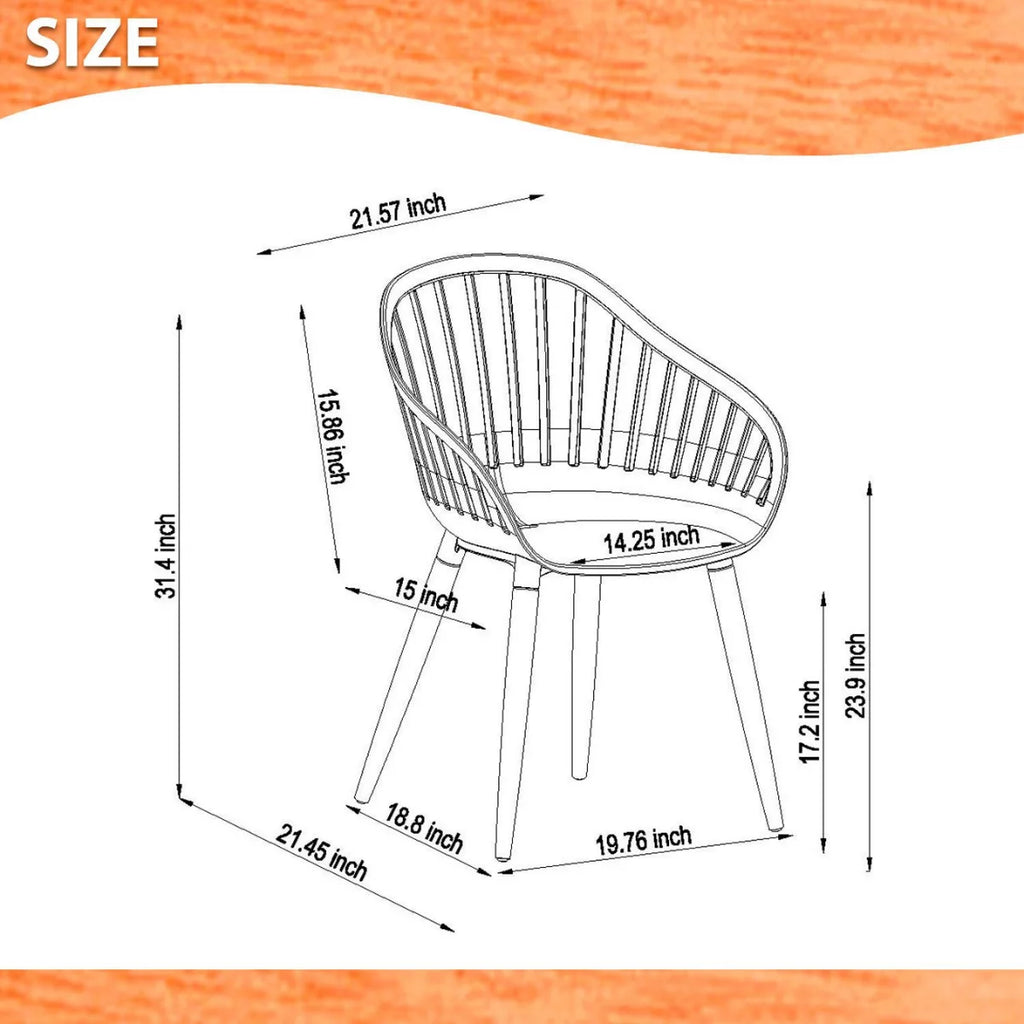 4-Piece Chair Set with Teak Finish Legs O19095