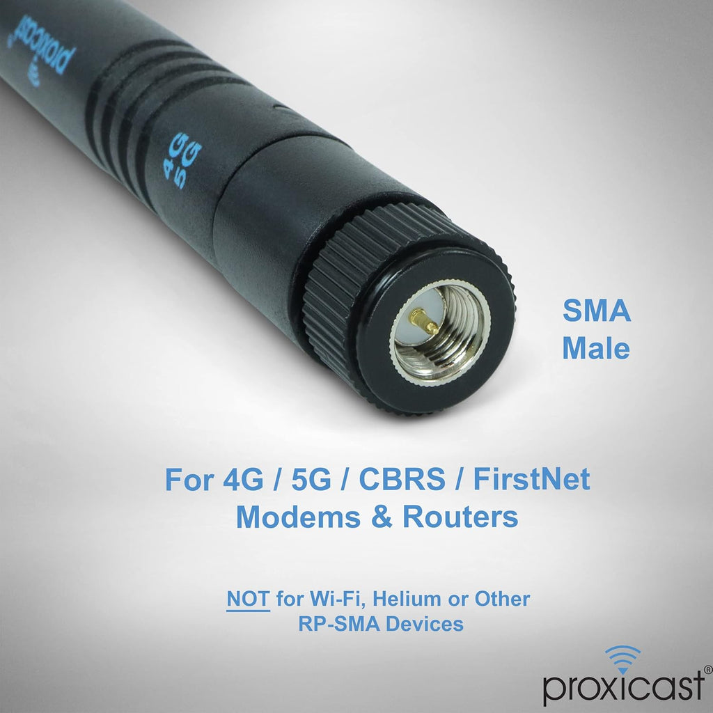5-8 dBi High-Gain 4G/5G Omnidirectional Antenna with SMA Connectors, 2 Pack E9343