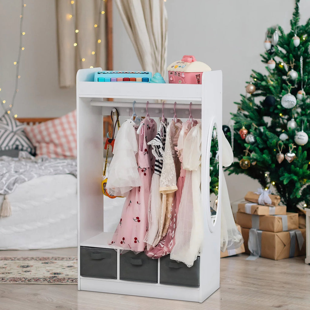 Kids Dress Up Storage with Mirror & 3 Drawers V7259