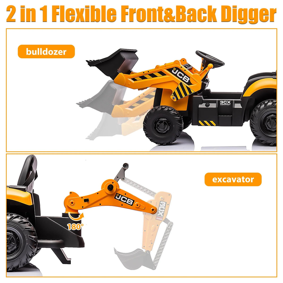 Yellow 24V Ride on Excavator with Remote Control T969609