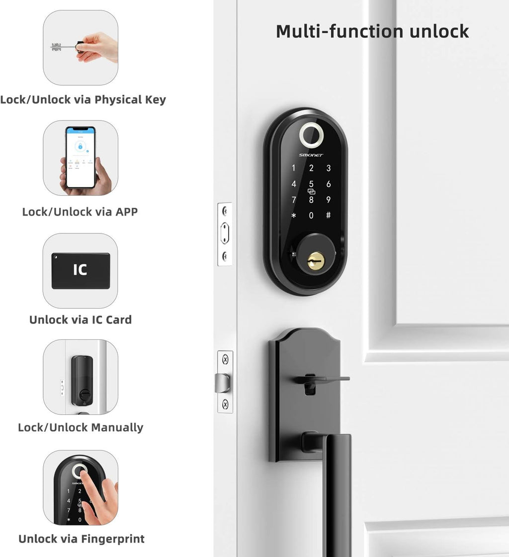 Keyless Entry Deadbolt Door Lock with Fingerprint Touchscreen Keypad Pack of 2 C1117