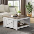 Square Wood Coffee Table with Storage S9858