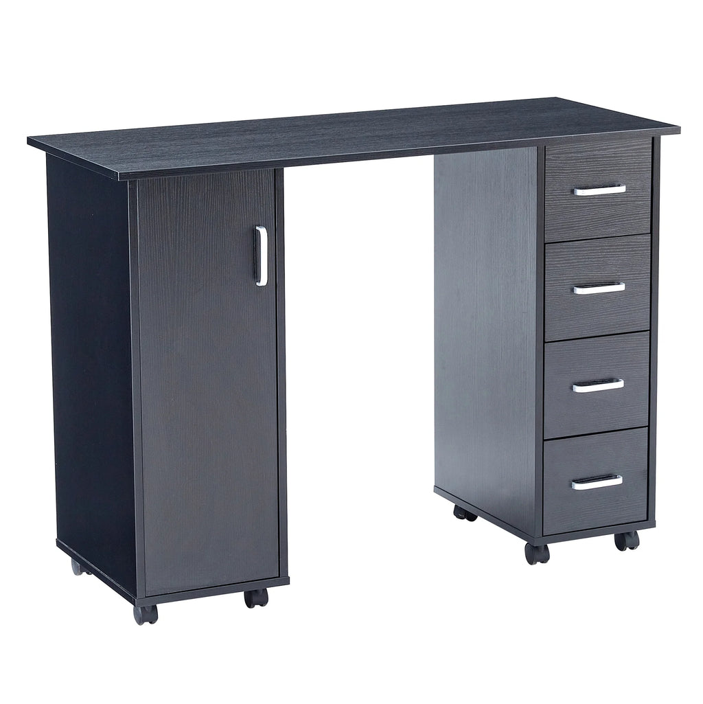 Black Marble MDF Top Side Table with Metal Legs D312211