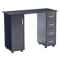 Black Marble MDF Top Side Table with Metal Legs D312211