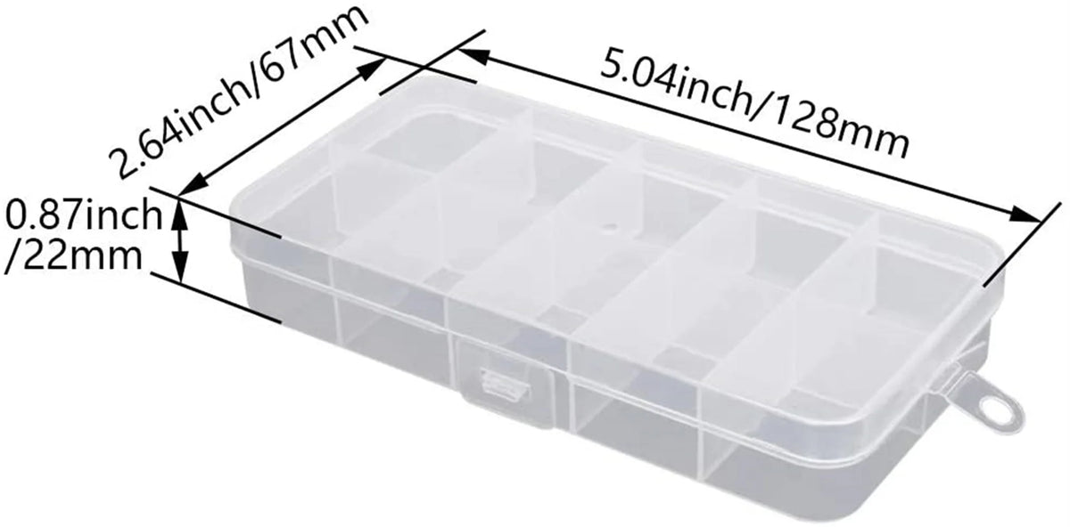 Plastic 10 Grids Component Storage Box Pack of 2 K5257