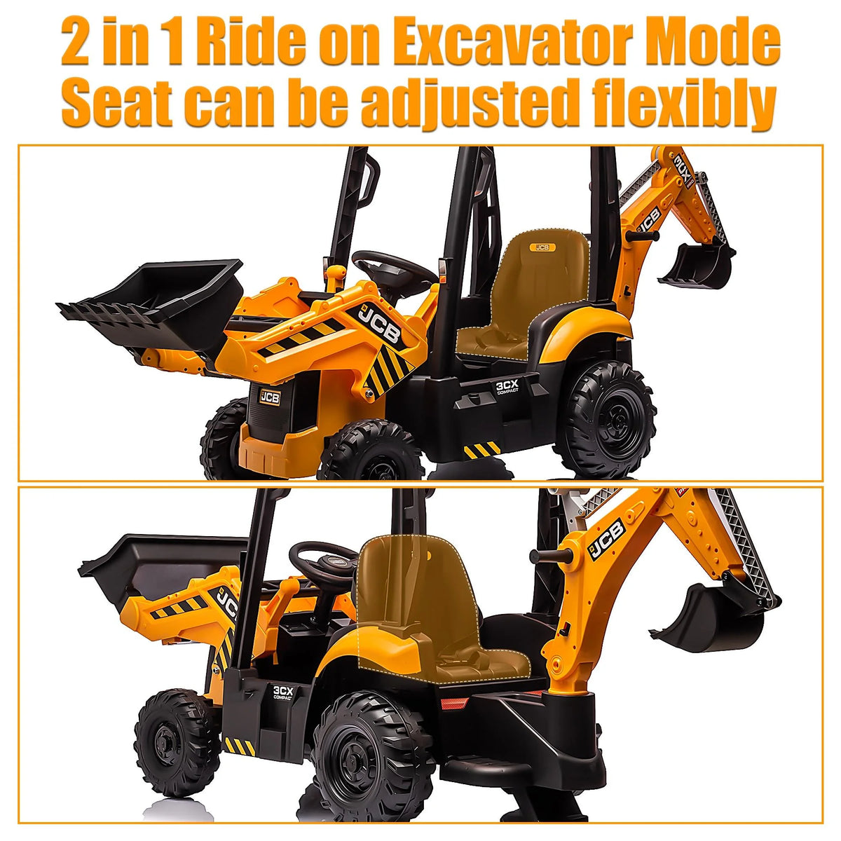 Yellow 24V Ride on Excavator with Remote Control T969609