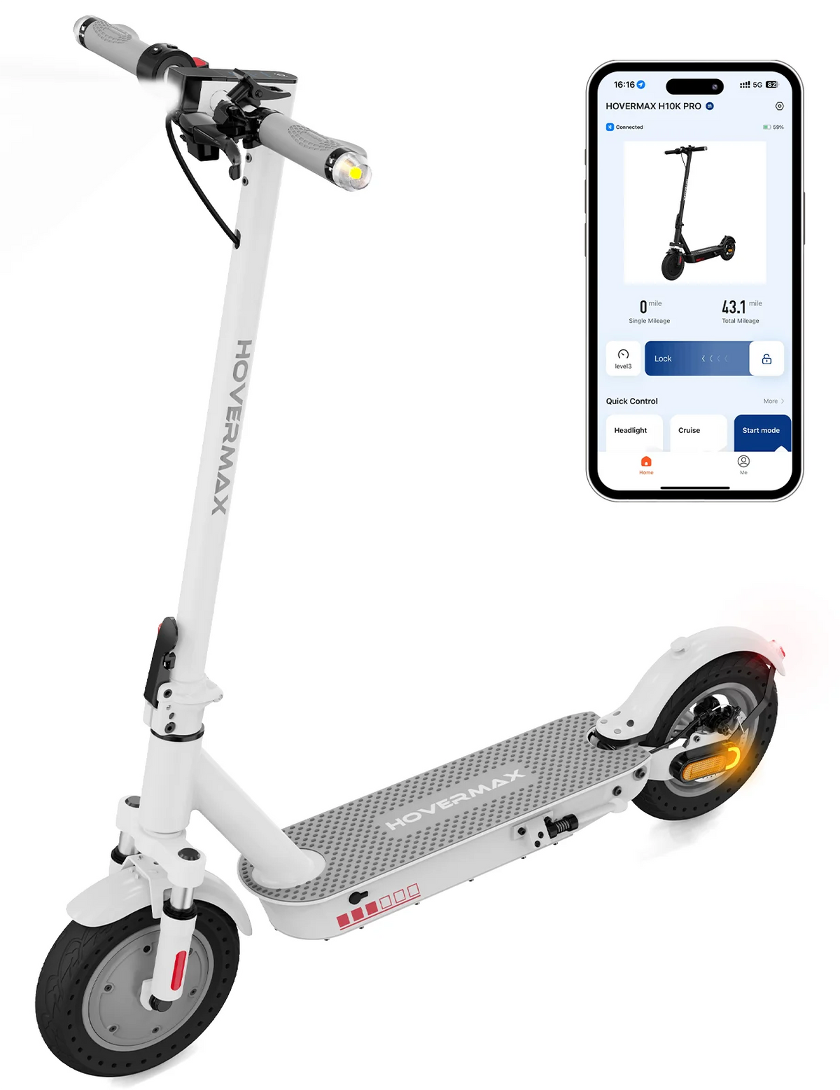 500W Motor 19MPH 22 Miles 10'' Solid Tires Folding Electric Scooter K199