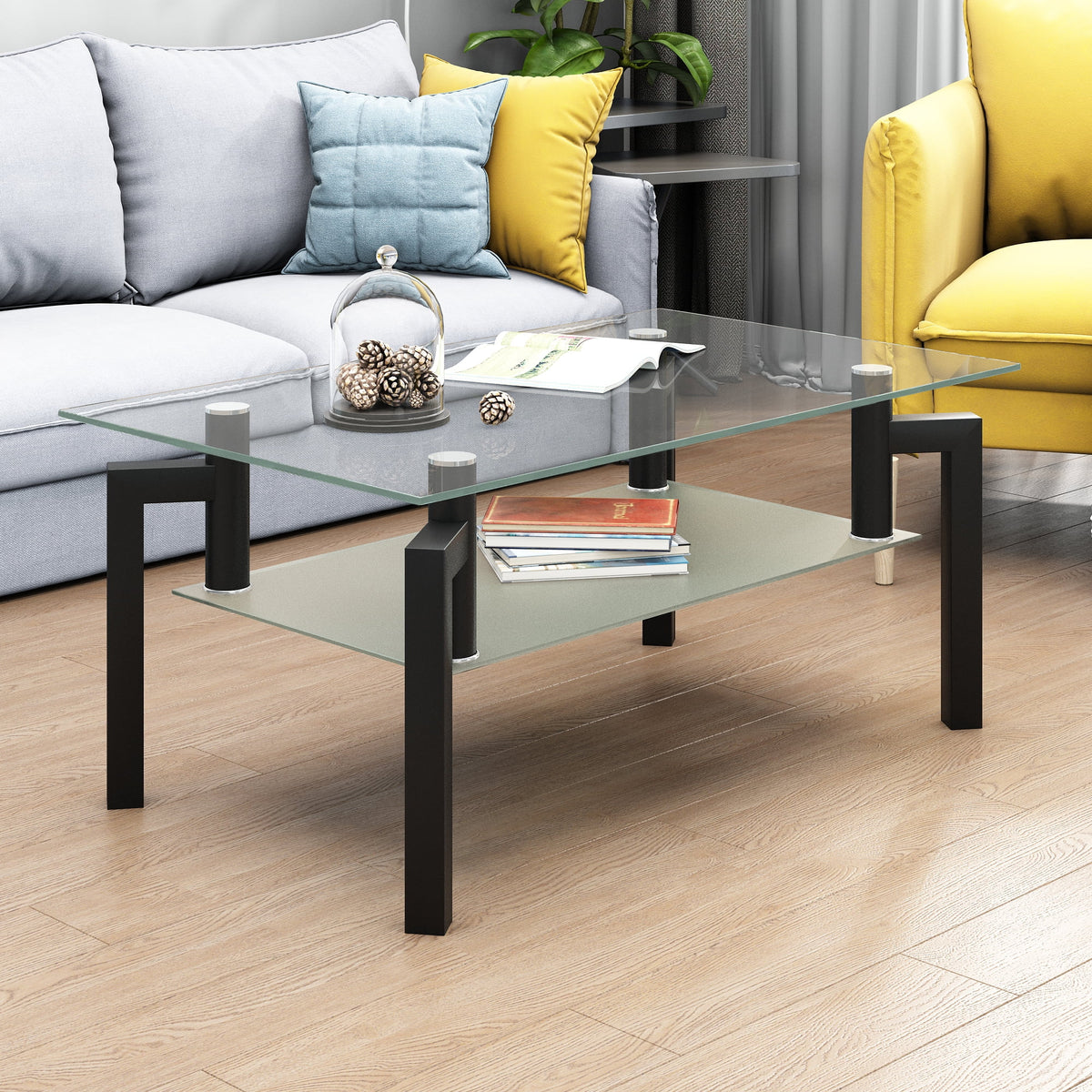 Black Glass Coffee Table H1257