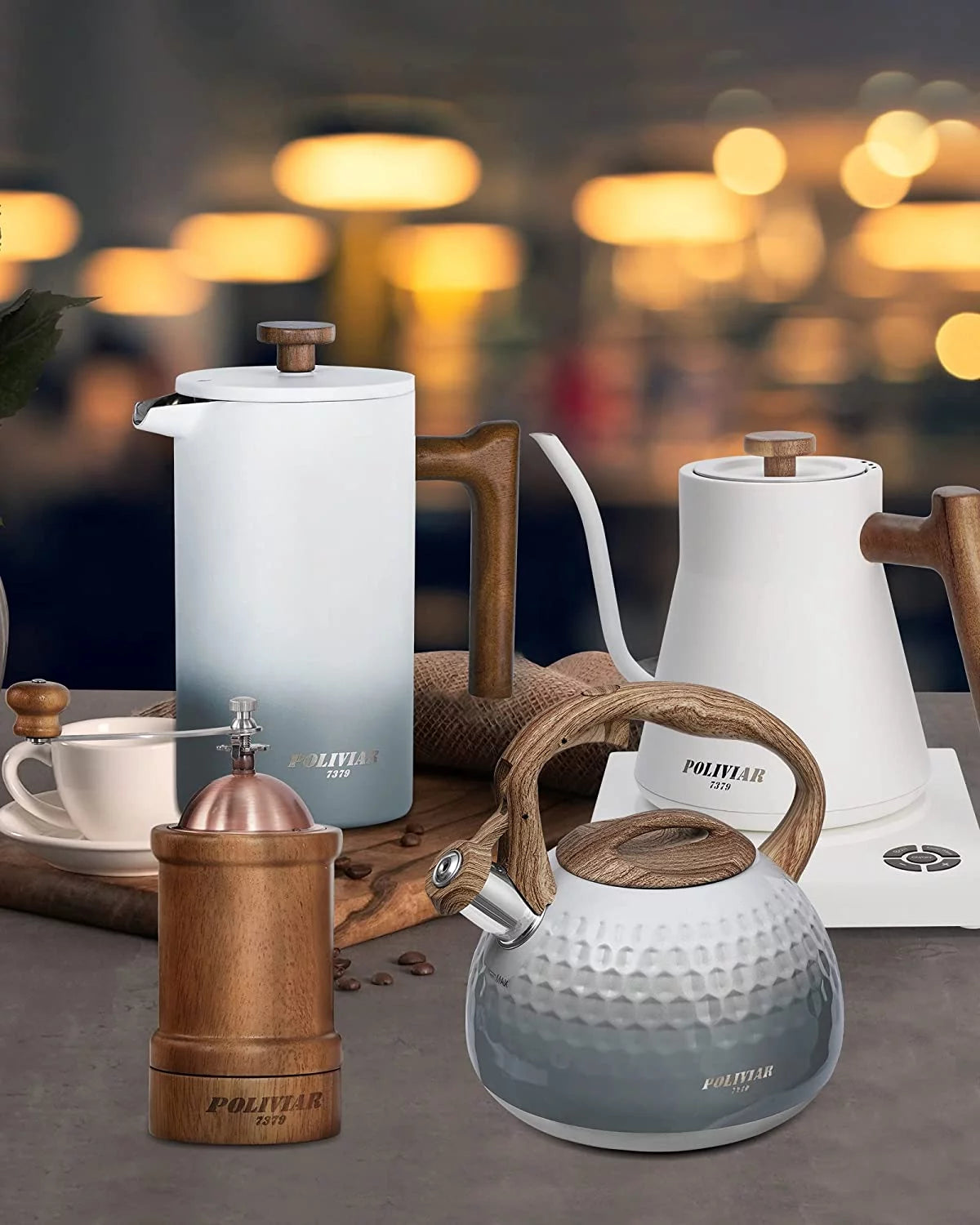 1200W Electric Gooseneck Kettle with Wood Handle P537