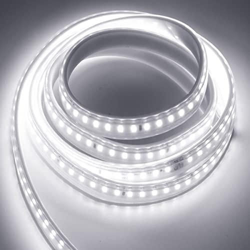 LED Strip Lights High Voltage AC110V-130V 30ft 9000LM 5050 Waterproof IP68 Daylight White 6500K B95265
