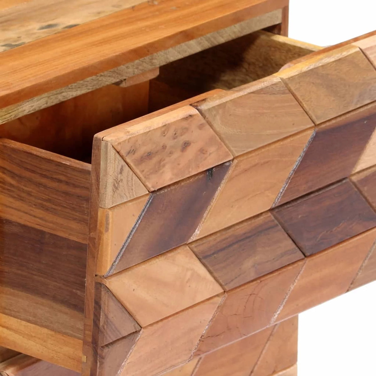 Solid Reclaimed Wood Bedside Cabinet H370