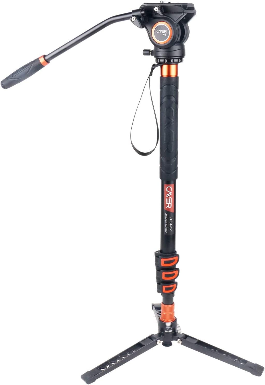 Lightweight Aluminum 71 inch Camera Monopod with Pan Tilt Fluid Head and Tripod Base C238236