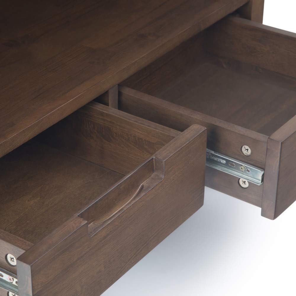 66 inch Walnut Brown Solid Hardwood and Metal Bookcase with 2 Drawers and 4 Shelves O206902