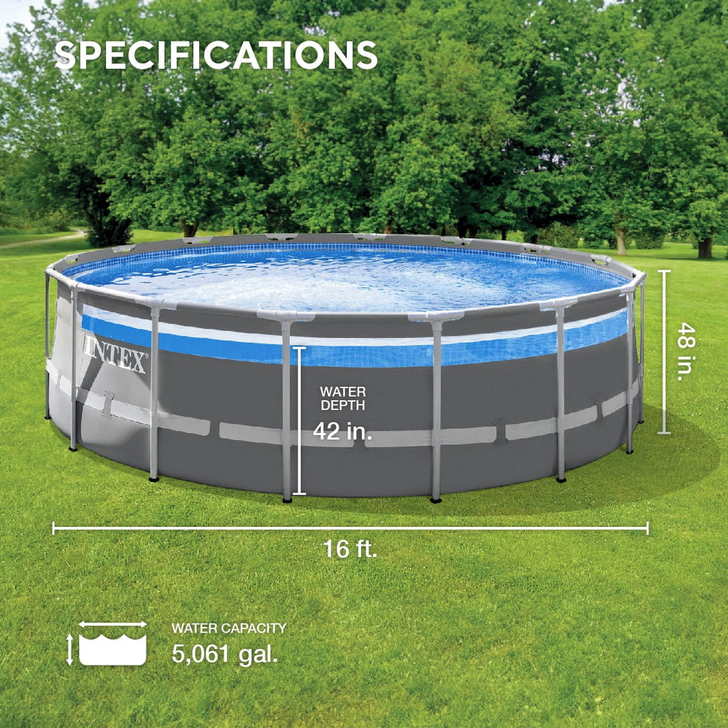 16ft x 48in Above Ground Swimming Pool with Pump E938