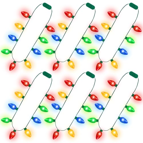 6PCS Christmas Light Necklace with 3 Flash Modes O35589