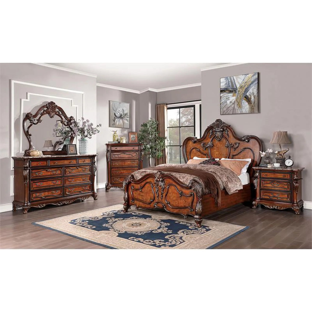 Traditional Wood 3-Drawer Nightstand N562698