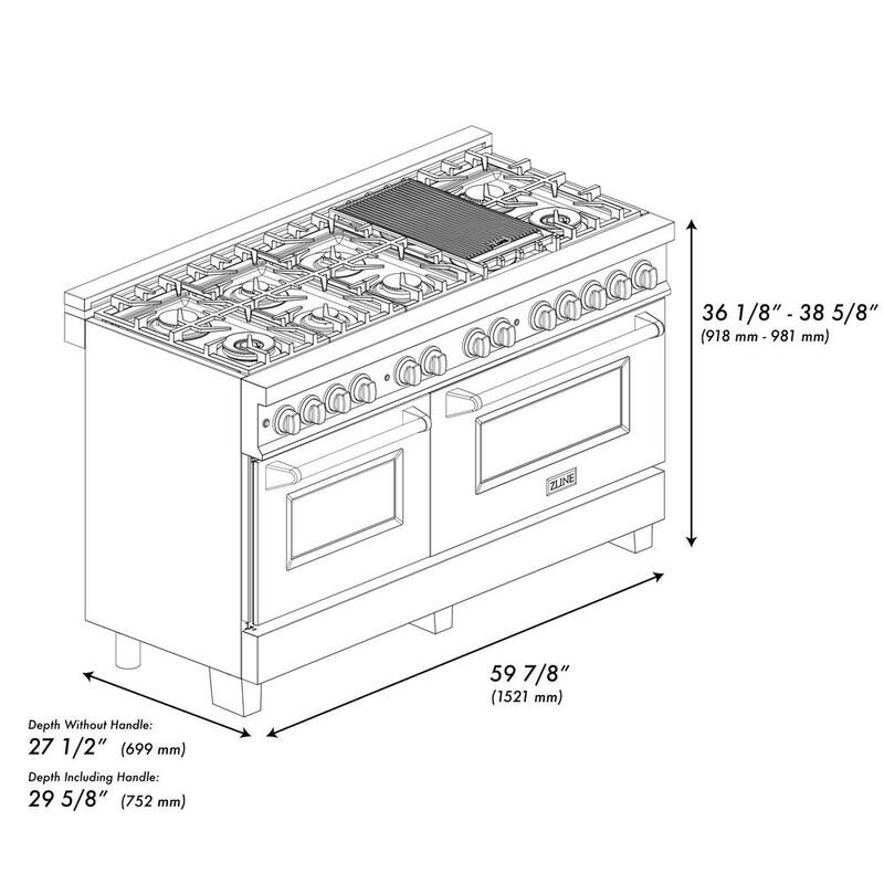 7 Burner Double Oven Dual Fuel Range in Stainless Steel V30951