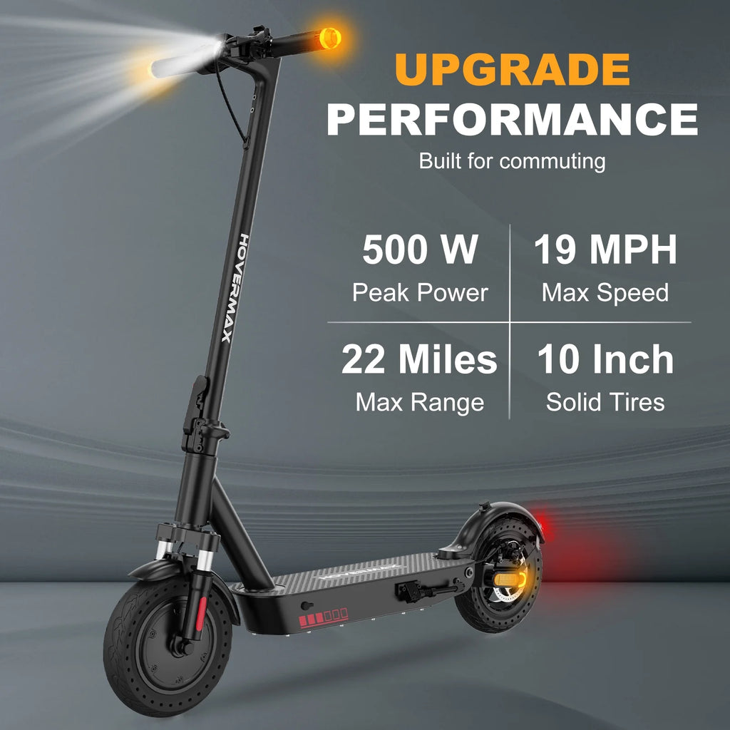 500W Motor 19MPH 22 Miles 10'' Solid Tires Folding Electric Scooter K199
