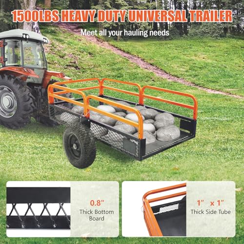 Steel Dump Cart 1500 Pounds 15 Cubic Feet Utility Trailer F3418