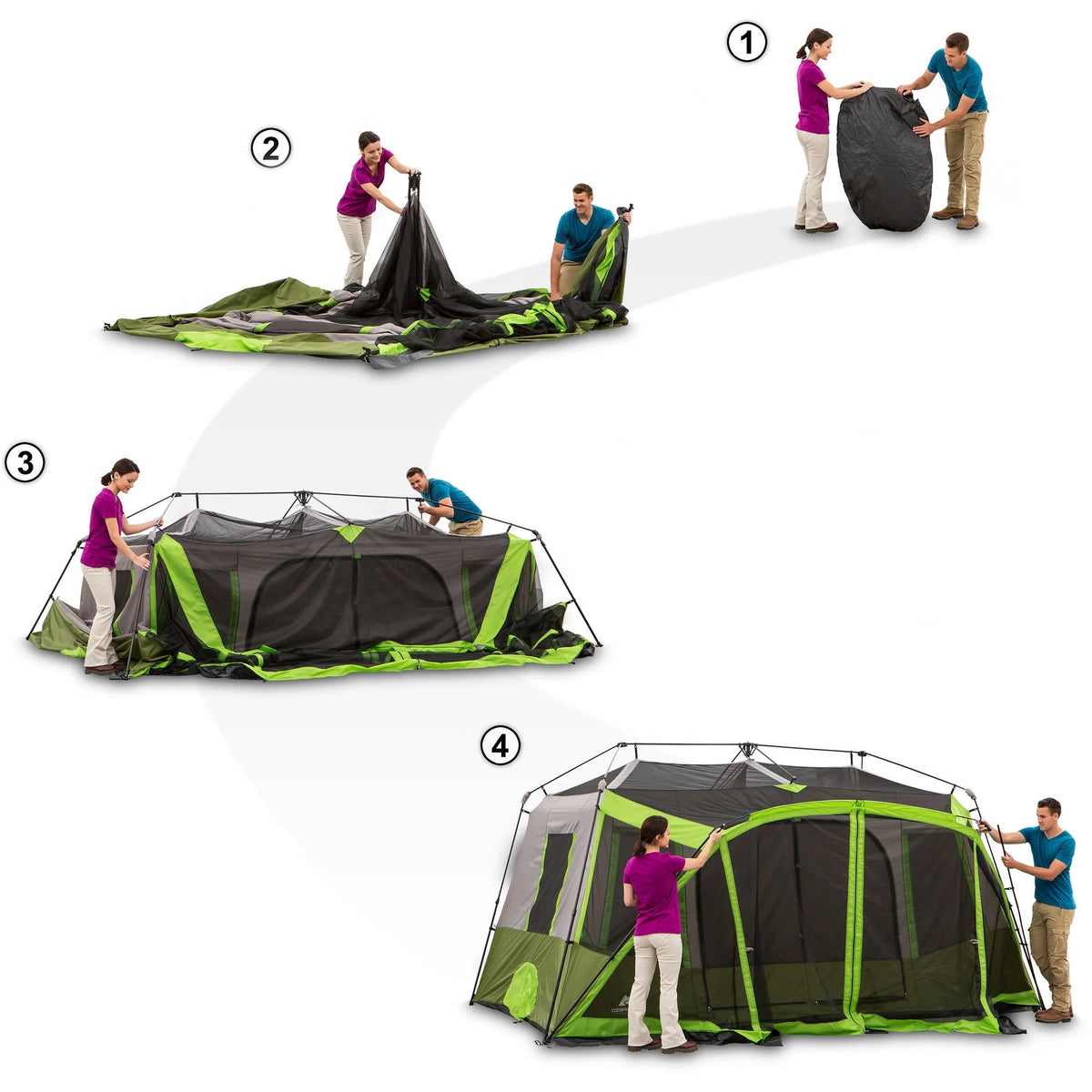14' x 13.5' 9 Person 2 Room Instant Cabin Tent with Screen Room B2253