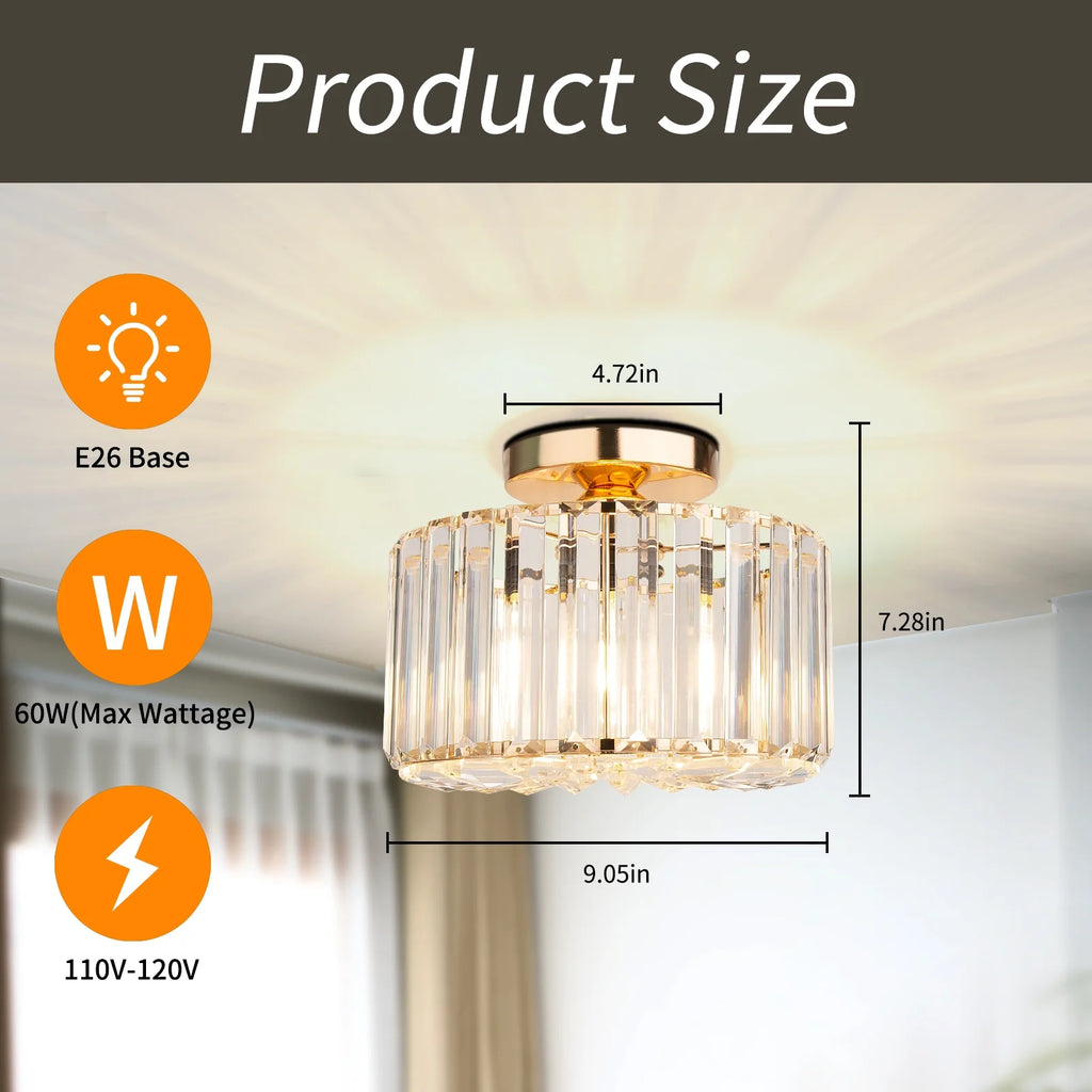 Flush Mount Crystal Ceiling Light Fixture K191757