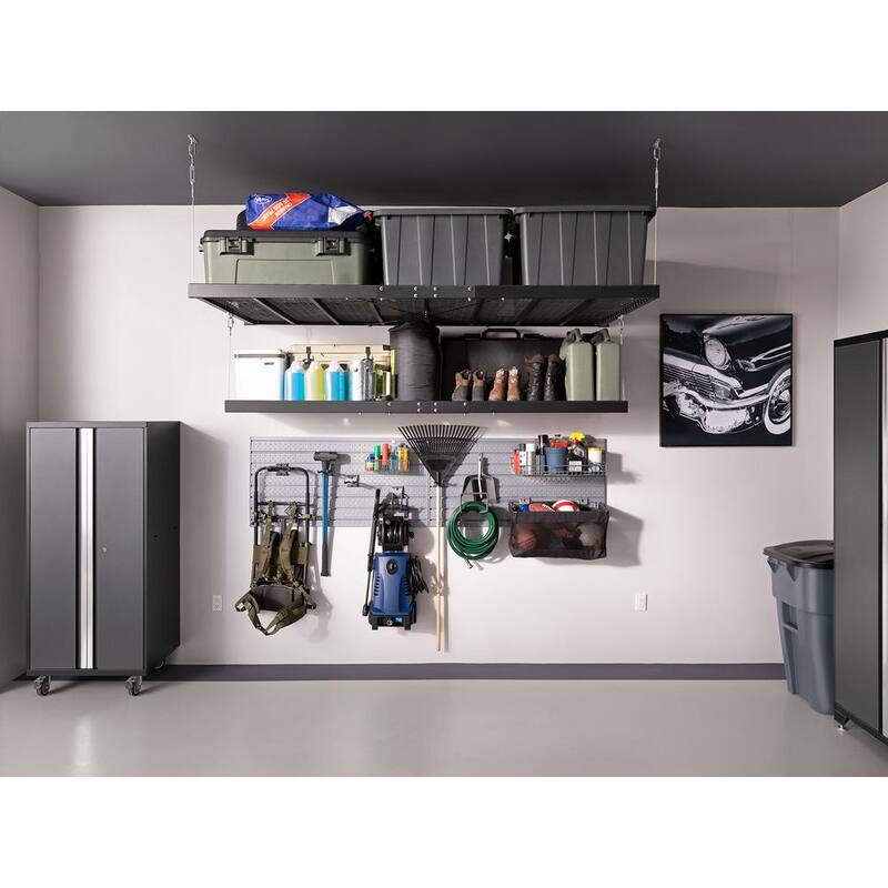 Steel Garage Wall Shelving in White (2-Pack) L864691