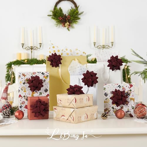 Dark Red Velvet Gift Bow 12 PCs G650