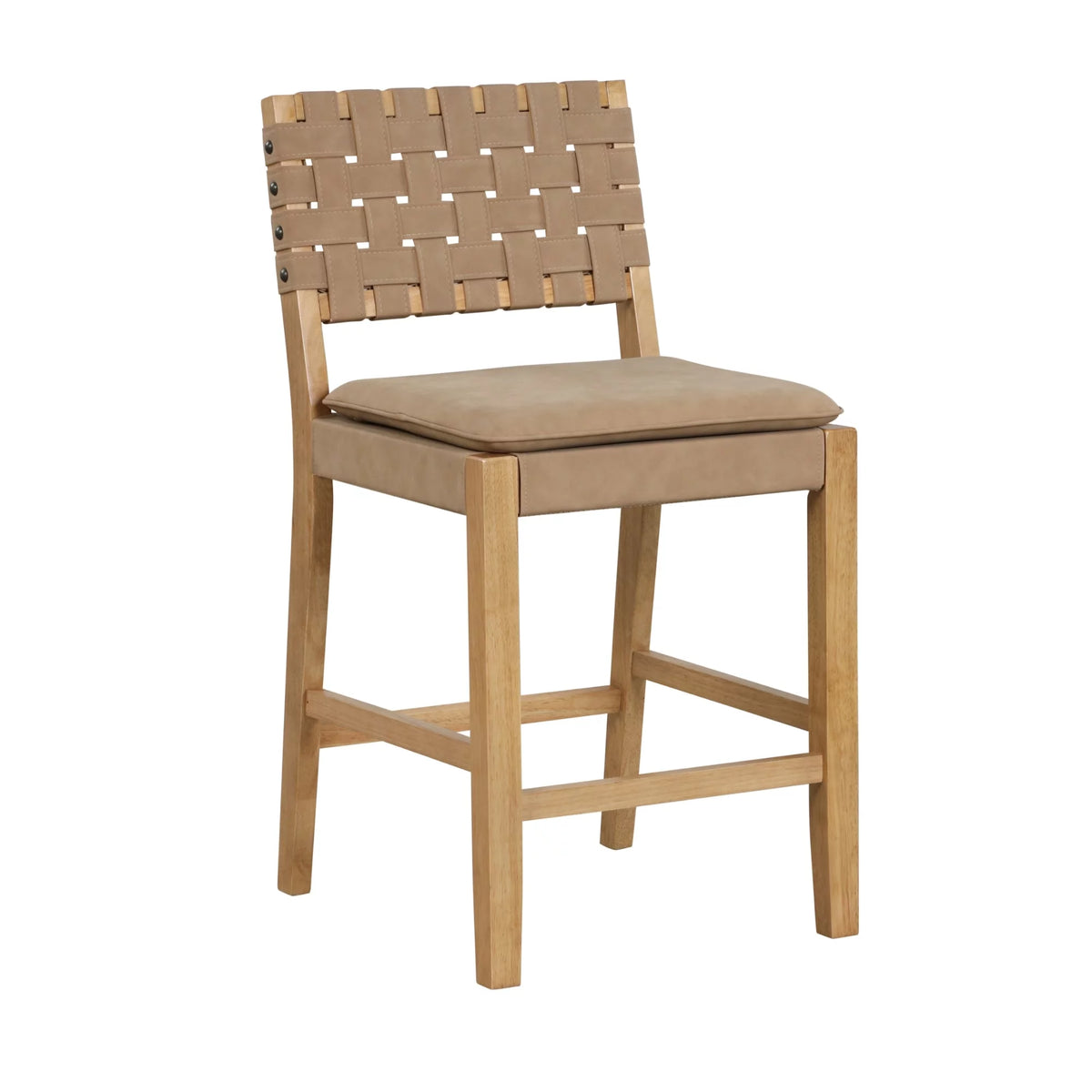 Mid-Century Modern Leather Bar Stool H3744