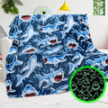 Glow in The Dark Shark Blanket 50x60 inch R1718