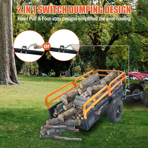 Steel Dump Cart 1500 Pounds 15 Cubic Feet Utility Trailer F3418