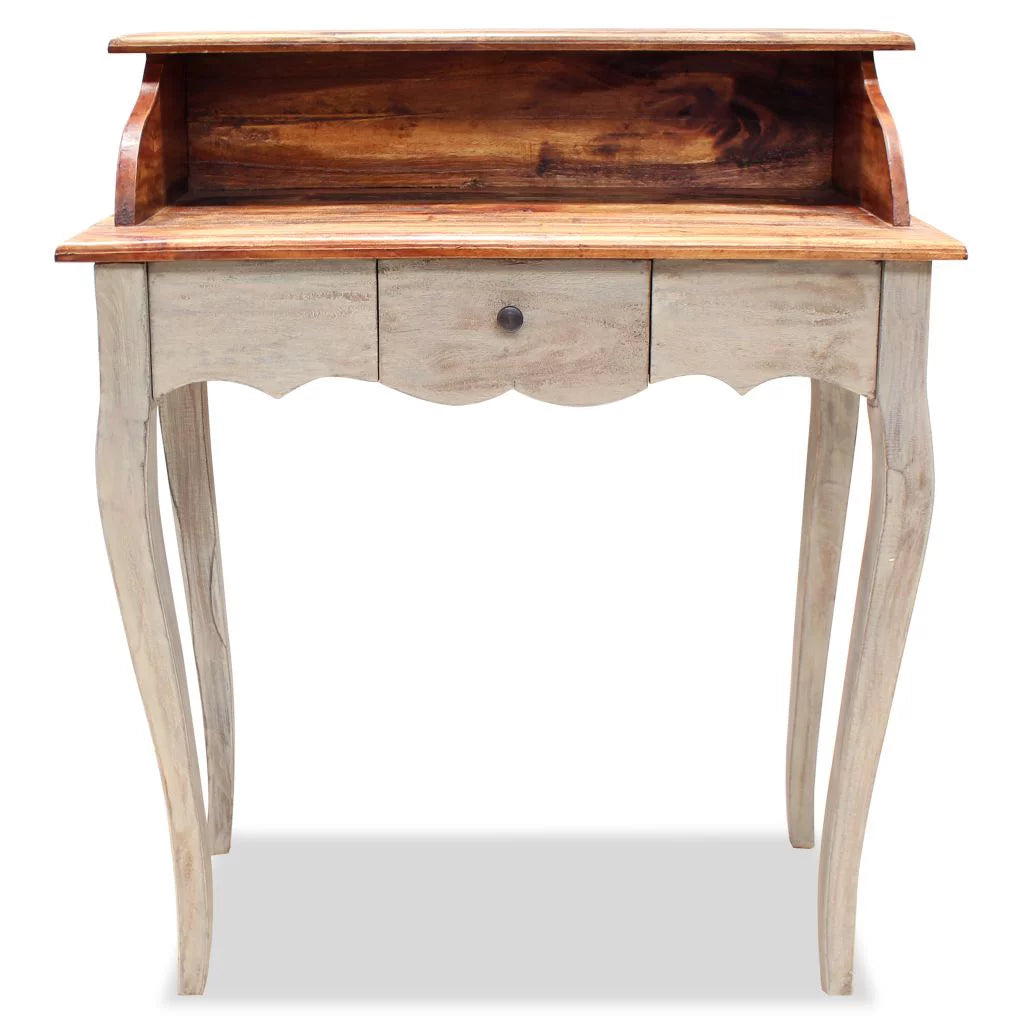 Writing Desk with Storage Drawers and Curved Leg C6388