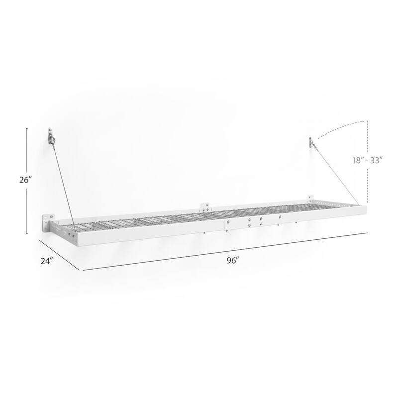 Steel Garage Wall Shelving in White (2-Pack) L864691
