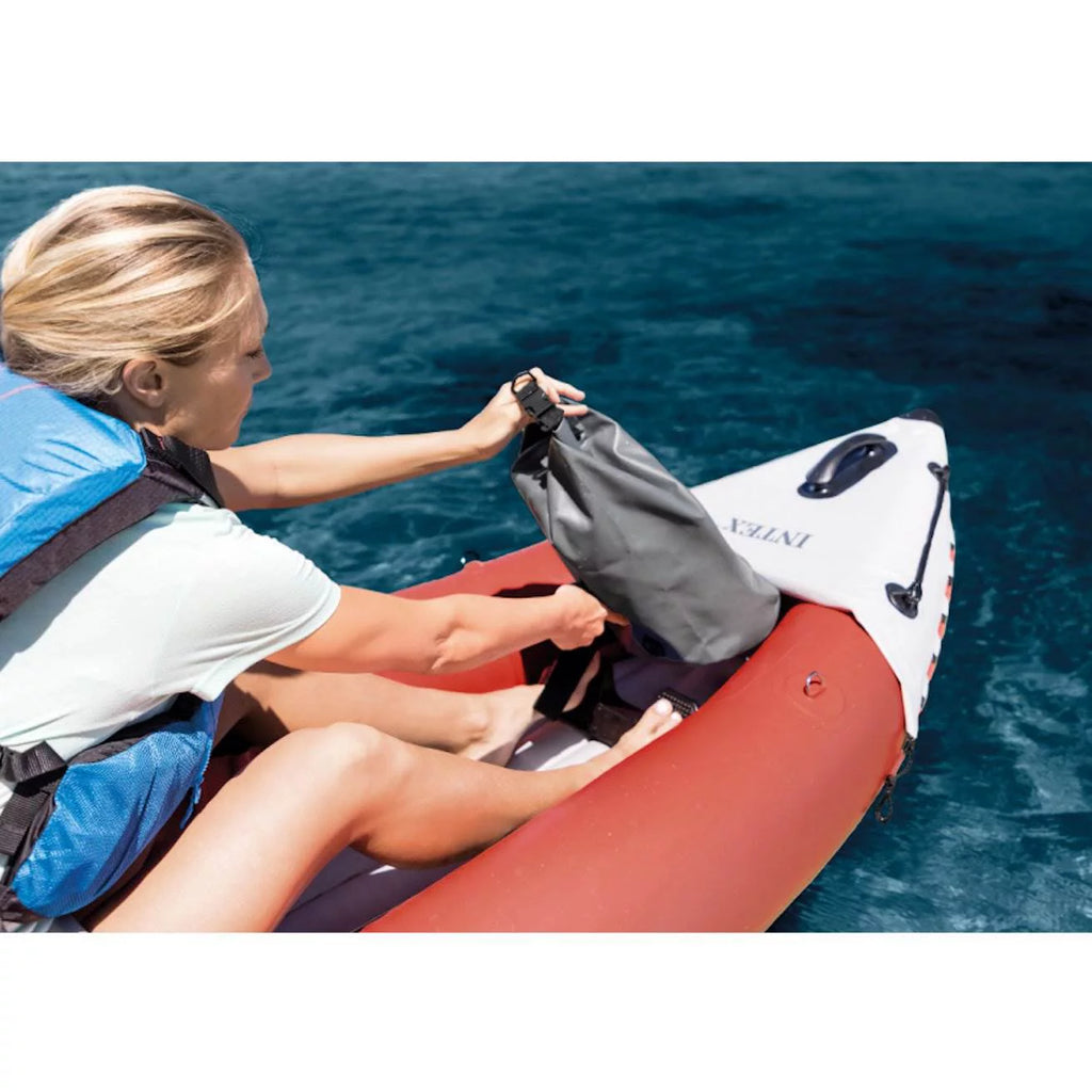 151 x 37 x 18 Inflatable Kayak with Oars, Pump, Fishing Rod Holders, Carry Bag A858