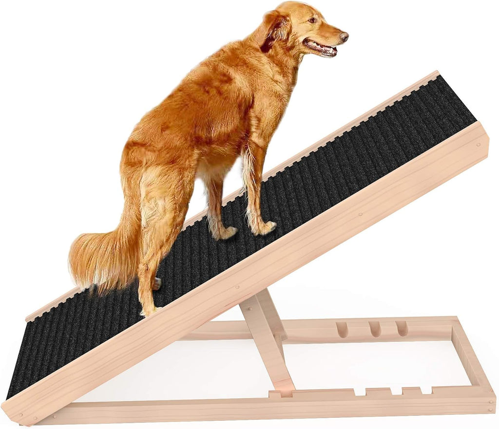 Adjustable Folding Pet Ramp with Non Slip Carpet Surface J649237
