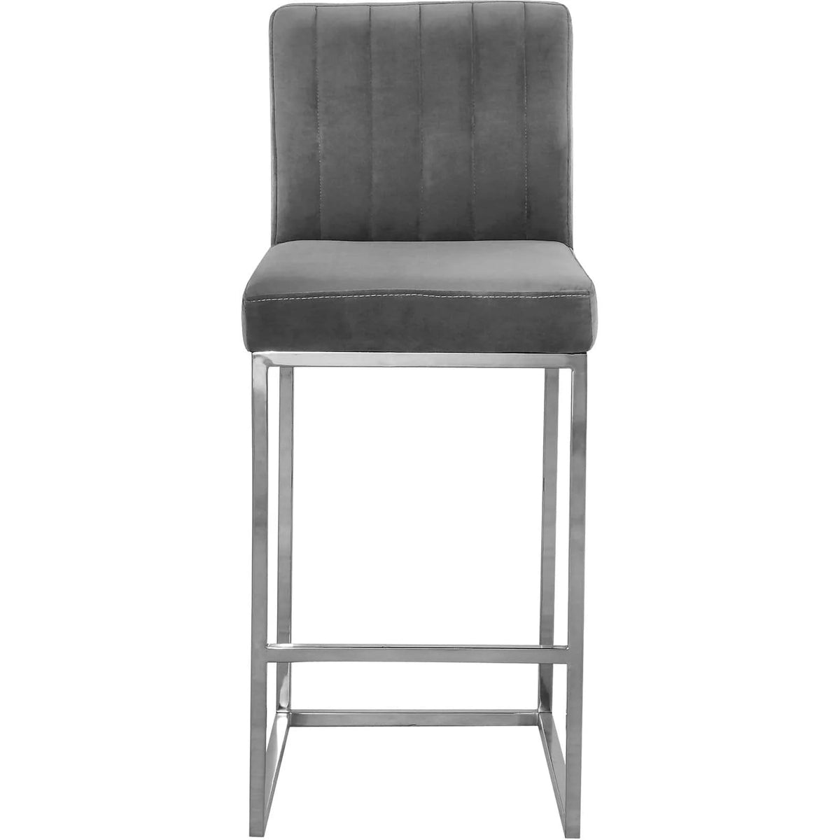 Gray Velvet Counter Stool S346705