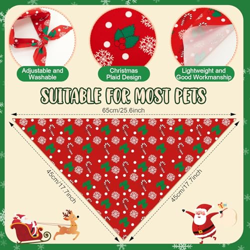 100 Pcs Red Plaid Dog Bandanas Q68328