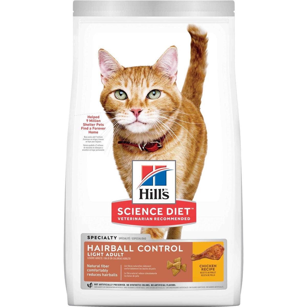 Adult Hairball Control Light Dry Cat Food W65101