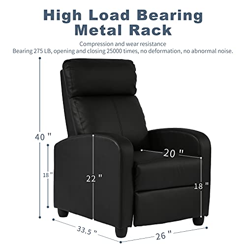 Black PU Leather Massage Recliner Chair with Footrest O120