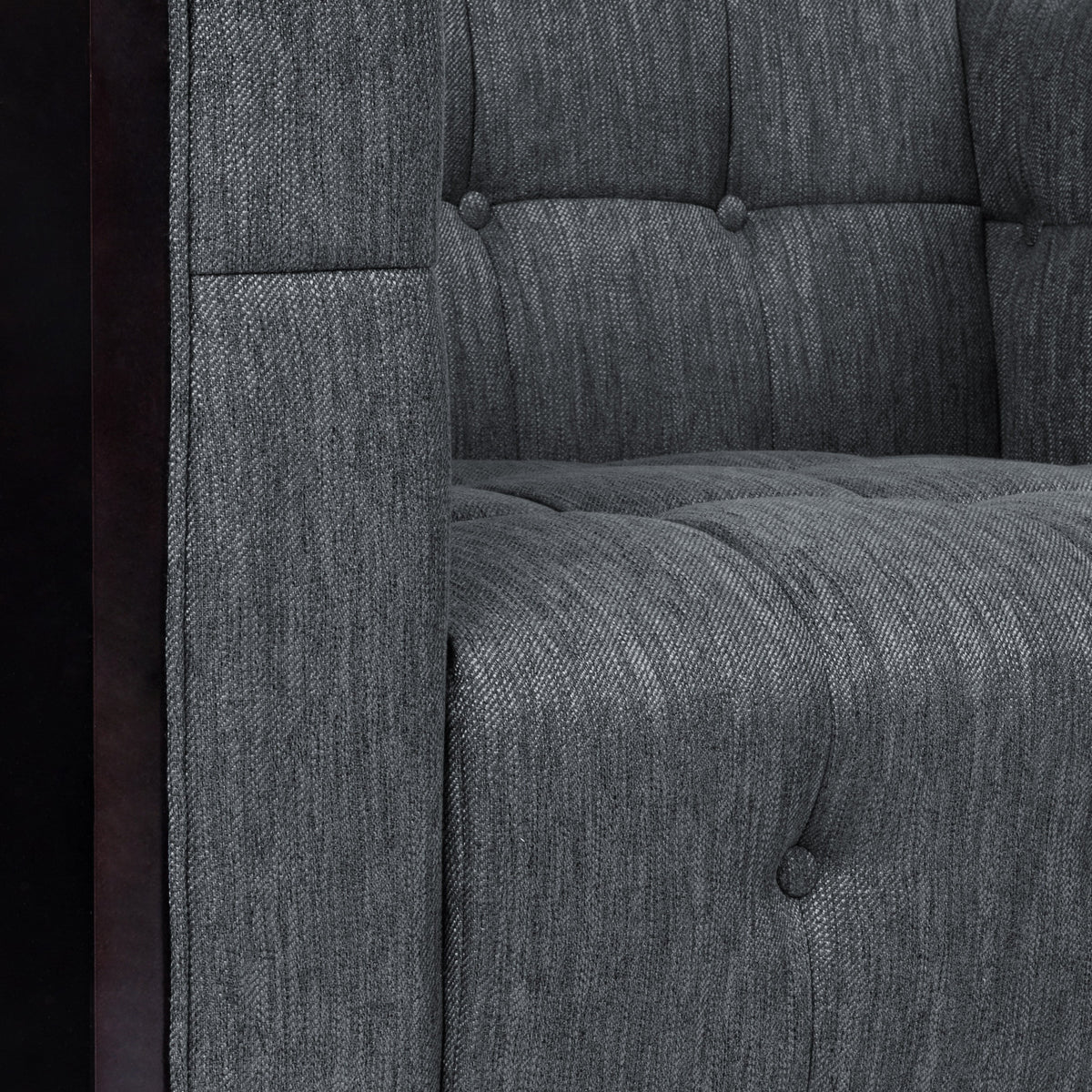 Charcoal and Brown Fabric 5-Seater Living Room Set E620661