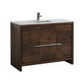 48 in. Rose Wood Bathroom Vanity with White Quartz Counter-Top J203