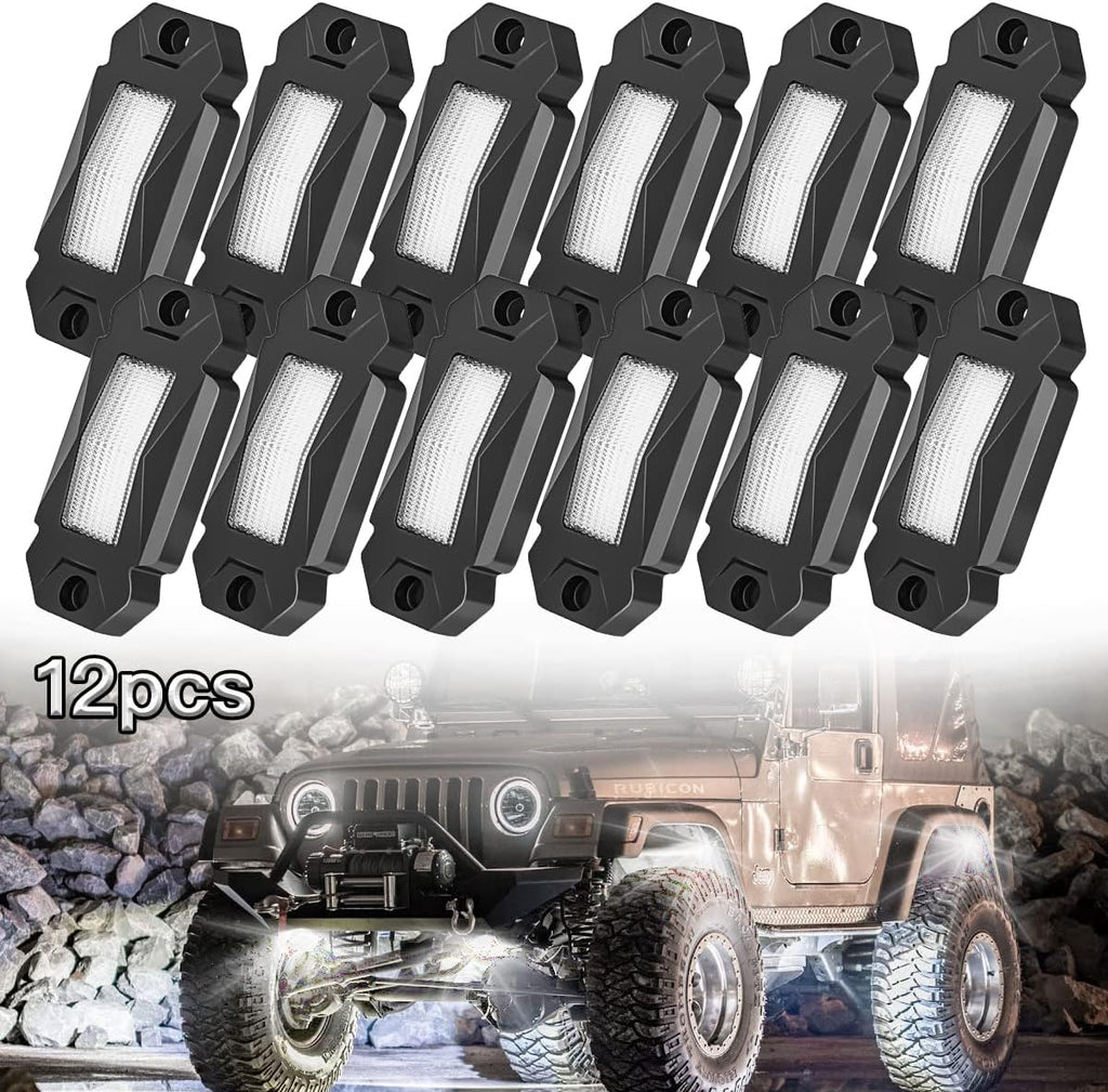 White 12PCS LED Rock Lights Q3557