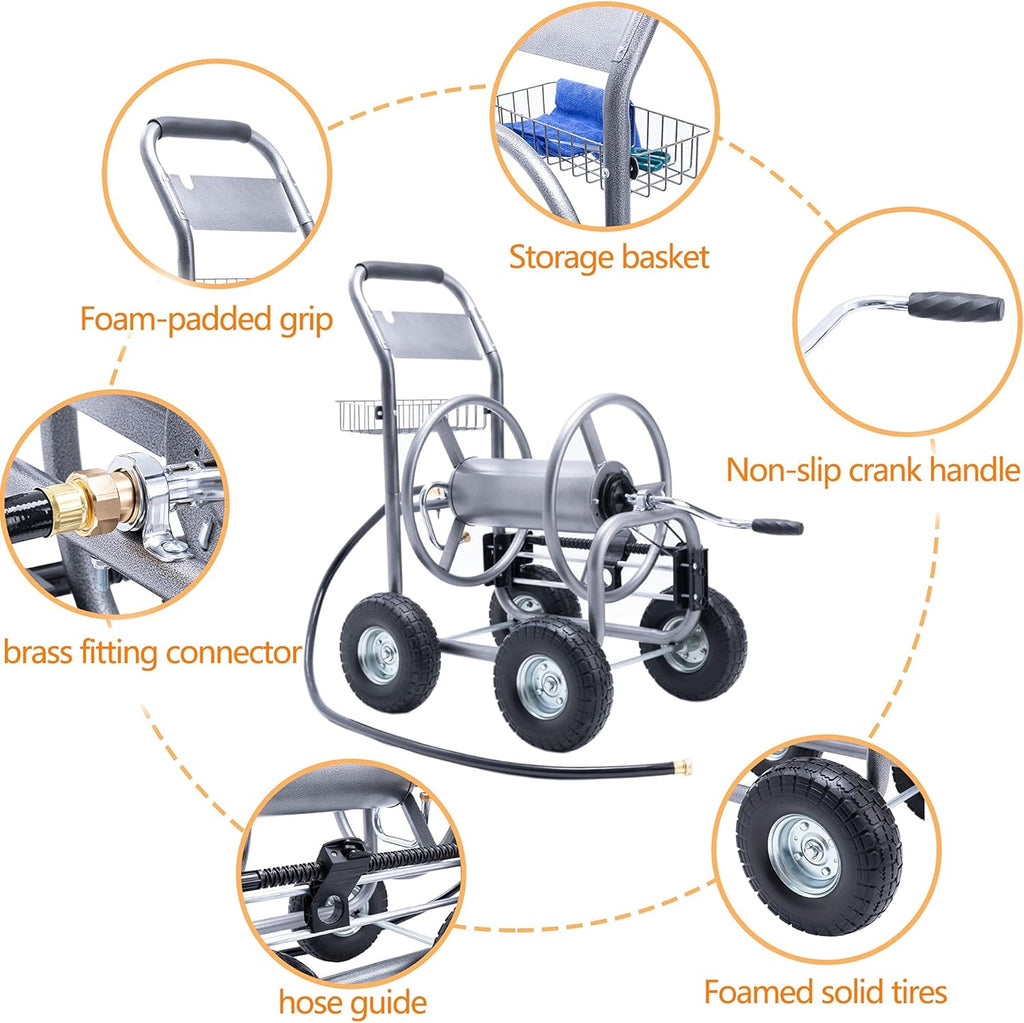 Heavy Duty Hose Reel Cart with 4 Wheels V530