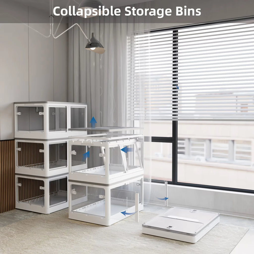 Transparent Stackable Storage Bins with Wheels U3221